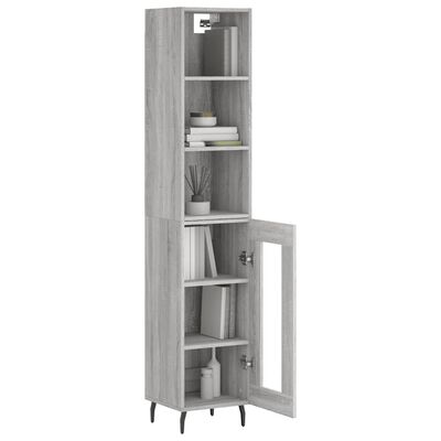 vidaXL Highboard Grey Sonoma 34.5x34x180 cm Engineered Wood