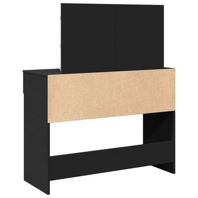 vidaXL Dressing Table with LED Black 100x40x120 cm