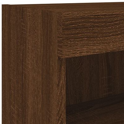 vidaXL 8 Piece TV Wall Units with LED Brown Oak Engineered Wood