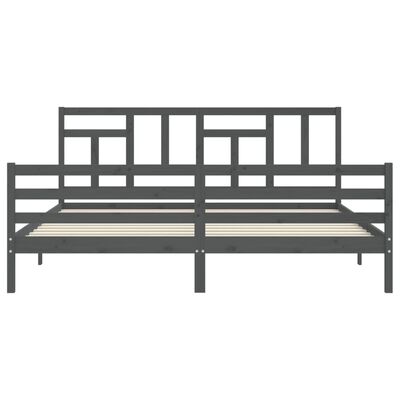 vidaXL Bed Frame without Mattress Grey 200x200 cm Solid Wood