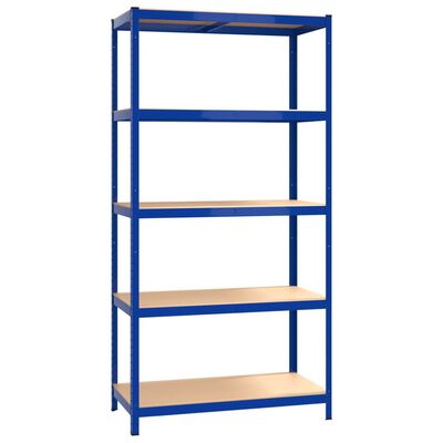 vidaXL 5-Layer Shelves 4 pcs Blue Steel&Engineered Wood