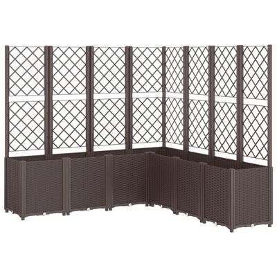 vidaXL Garden Planter with Trellis Brown 160x160x140 cm PP