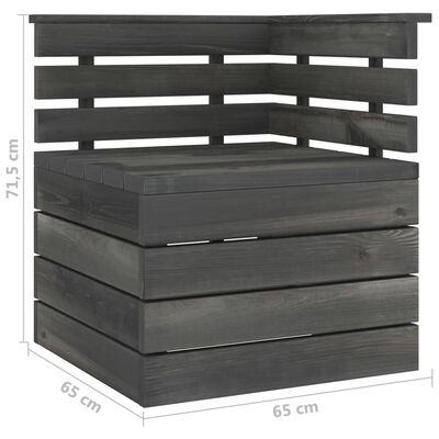 vidaXL 8 Piece Garden Pallet Lounge Set Solid Pinewood Dark Grey