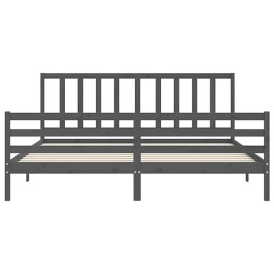 vidaXL Bed Frame without Mattress Grey 200x200 cm Solid Wood Pine