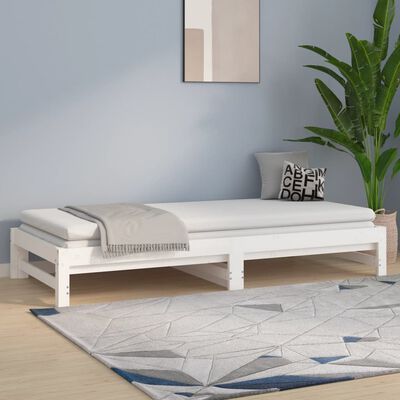 vidaXL Pull-out Day Bed without Mattress White 2x(90x190) cm