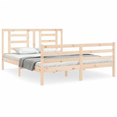 vidaXL Bed Frame without Mattress King Size Solid Wood