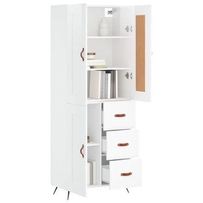 vidaXL Highboard High Gloss White 69.5x34x180 cm Engineered Wood