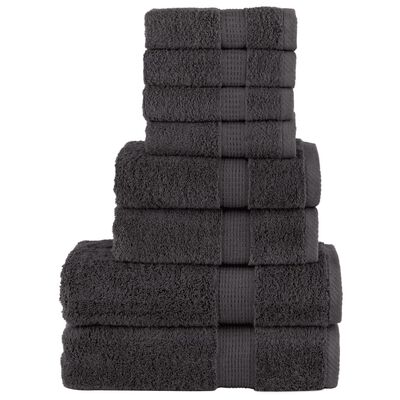 vidaXL 8 Piece Premium Towel Set SOLUND Anthracite 600 gsm