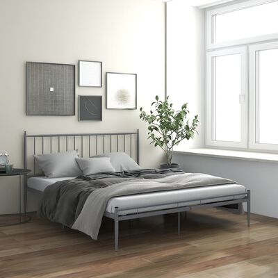 vidaXL Bed Frame without Mattress Grey Metal 200x200 cm