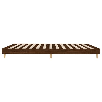 vidaXL Bed Frame without Mattress Brown Oak 200x200 cm Engineered Wood