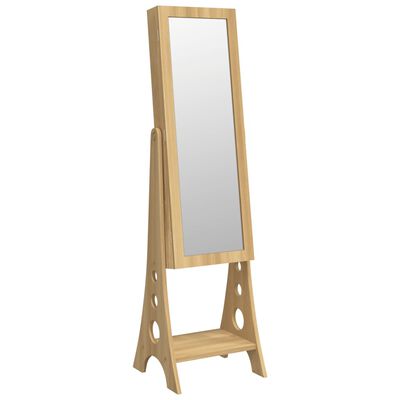 vidaXL Mirror Jewellery Cabinet with LED Lights Free Standing