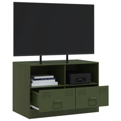 vidaXL TV Cabinet Olive Green 67x39x44 cm Steel