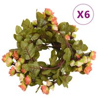 vidaXL Artificial Flower Garlands 6 pcs Sunset Red 215 cm