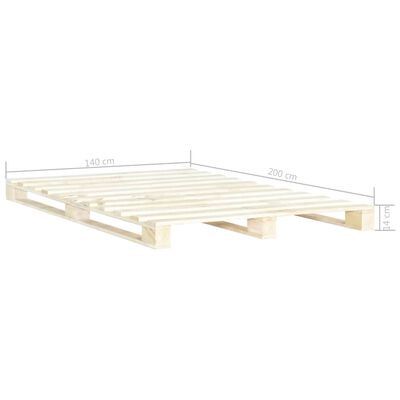 vidaXL Pallet Bed Frame without Mattress 140x200 cm Solid Wood Pine