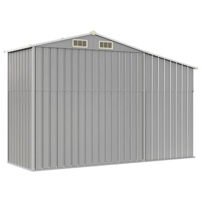 vidaXL Garden Shed Grey 277x93x179 cm Galvanised Steel