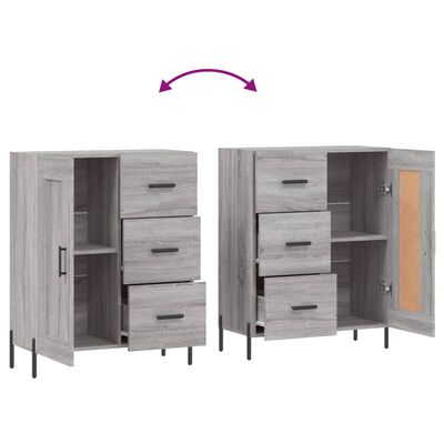 vidaXL Sideboard Grey Sonoma 69.5x34x90 cm Engineered Wood