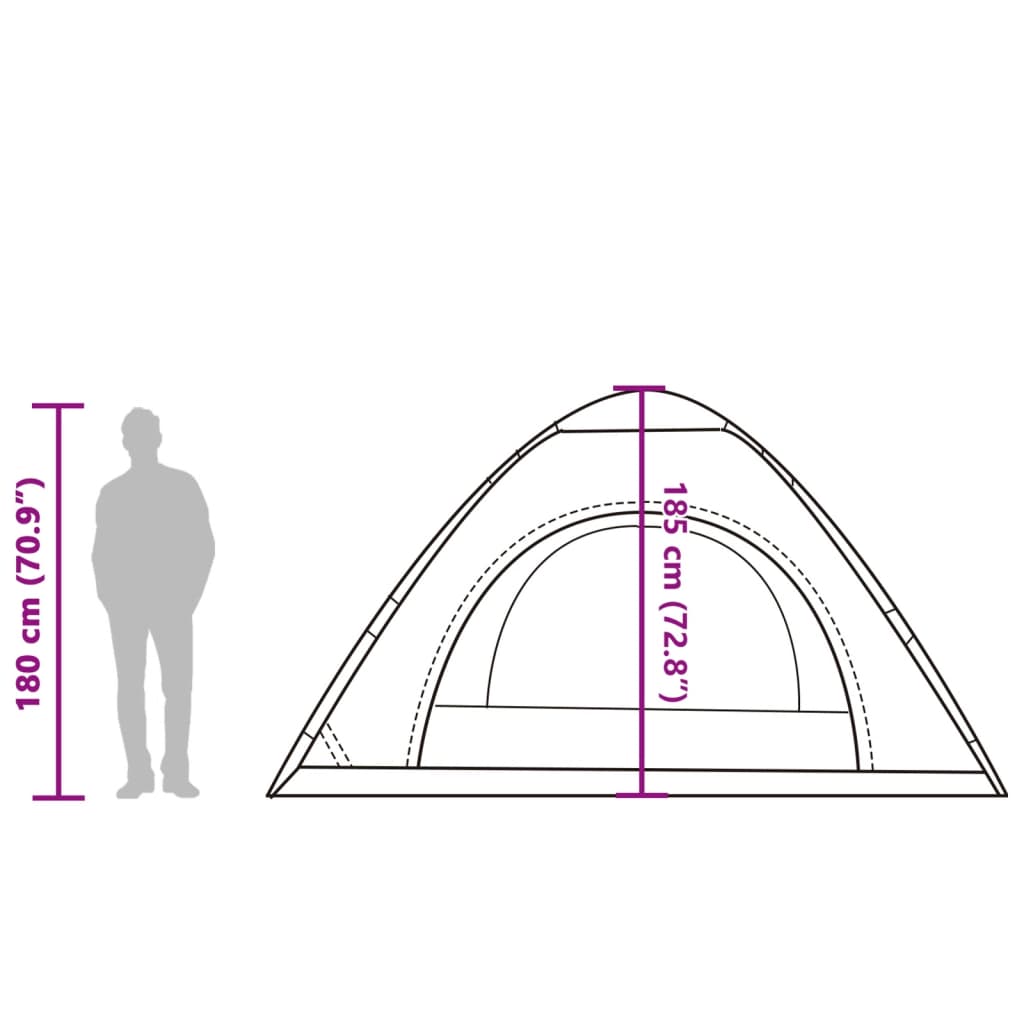 vidaXL Camping Tent 5-Person Green Quick Release