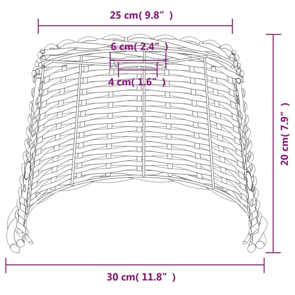 vidaXL Ceiling Lamp Shade White Ø30x20 cm Wicker