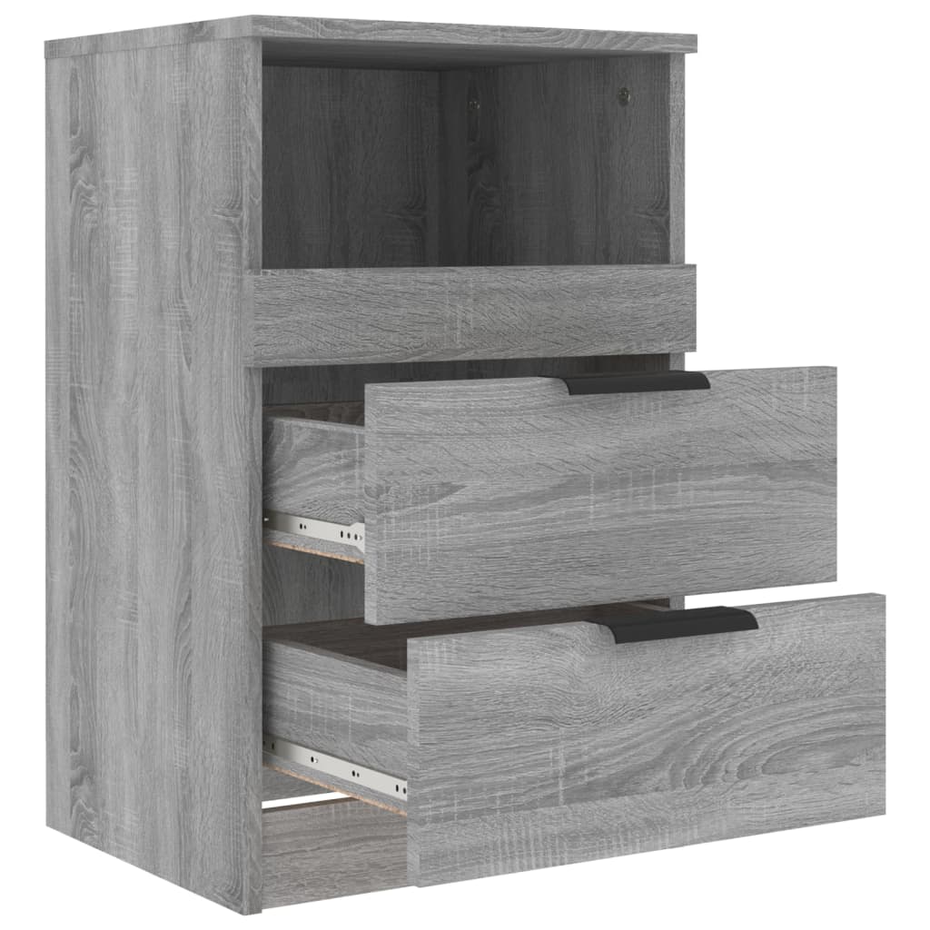 vidaXL Bedside Cabinets 2 pcs Grey Sonoma Engineered Wood