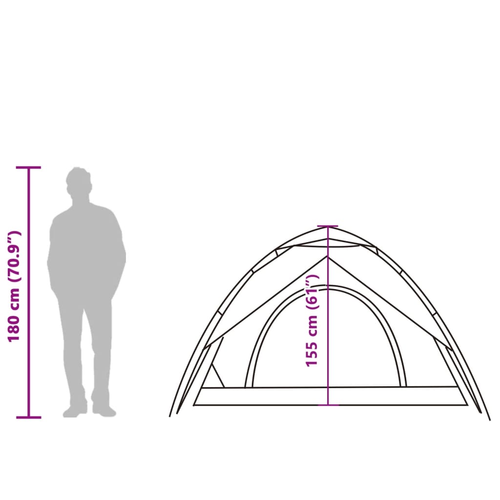 vidaXL Camping Tent Dome 5-Person Grey and Orange Quick Release