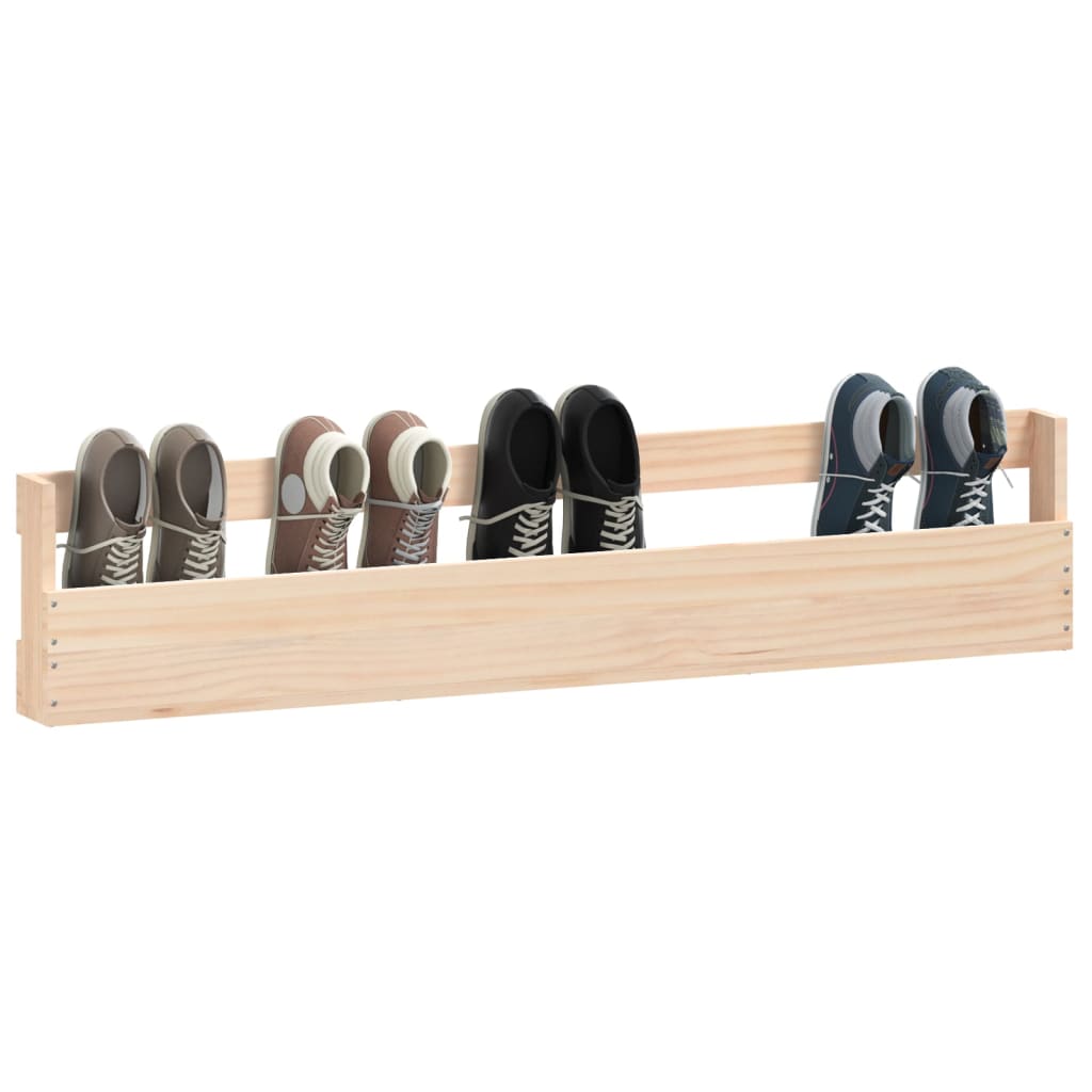 vidaXL Wall-mounted Shoe Racks 2 pcs 110x9x23 cm Solid Wood Pine