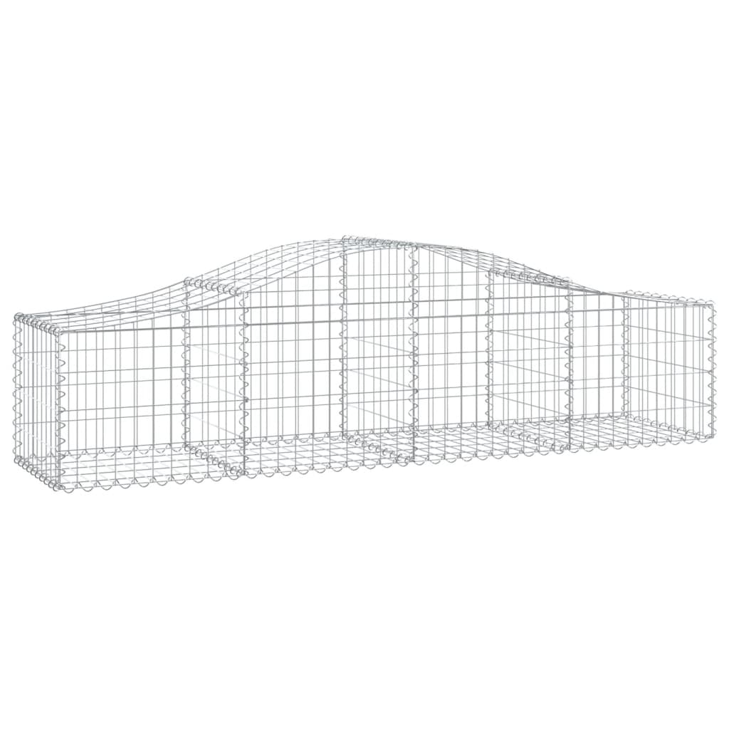 vidaXL Arched Gabion Baskets 4 pcs 200x50x40/60 cm Galvanised Iron