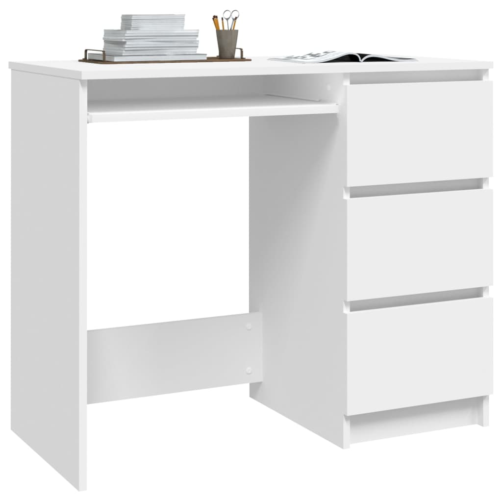 vidaXL Desk White 90x45x76 cm Engineered Wood