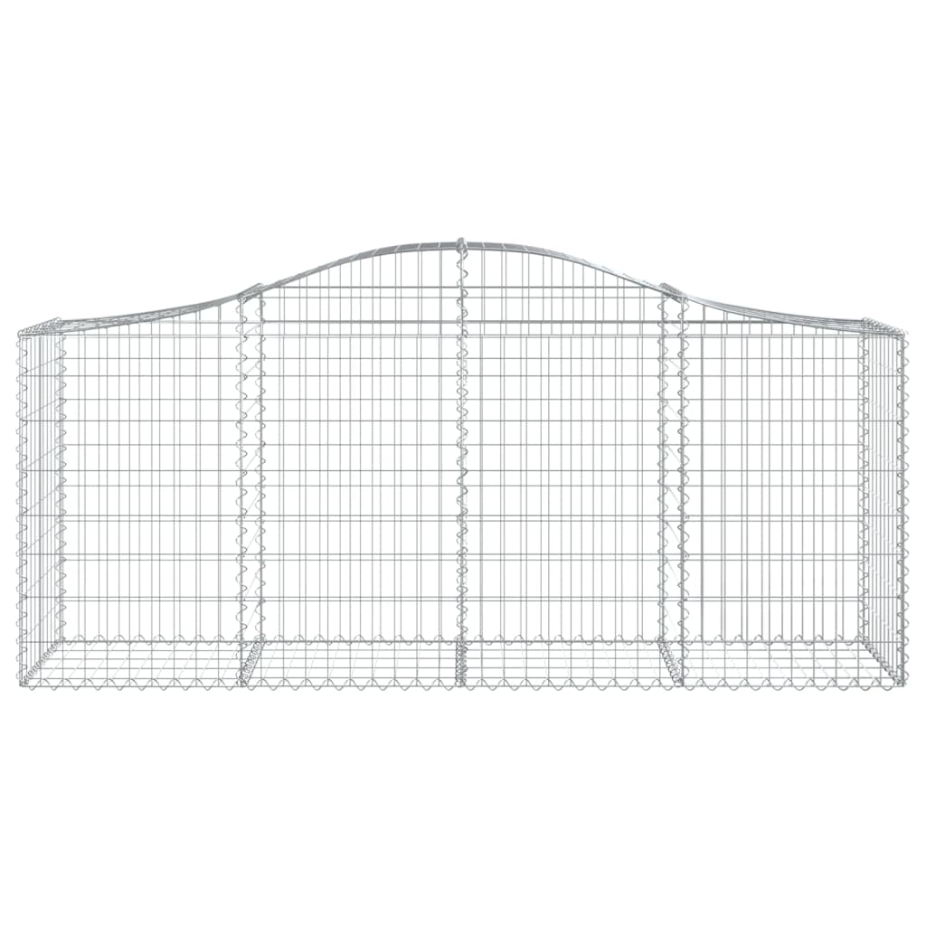 vidaXL Arched Gabion Baskets 15 pcs 200x50x80/100 cm Galvanised Iron