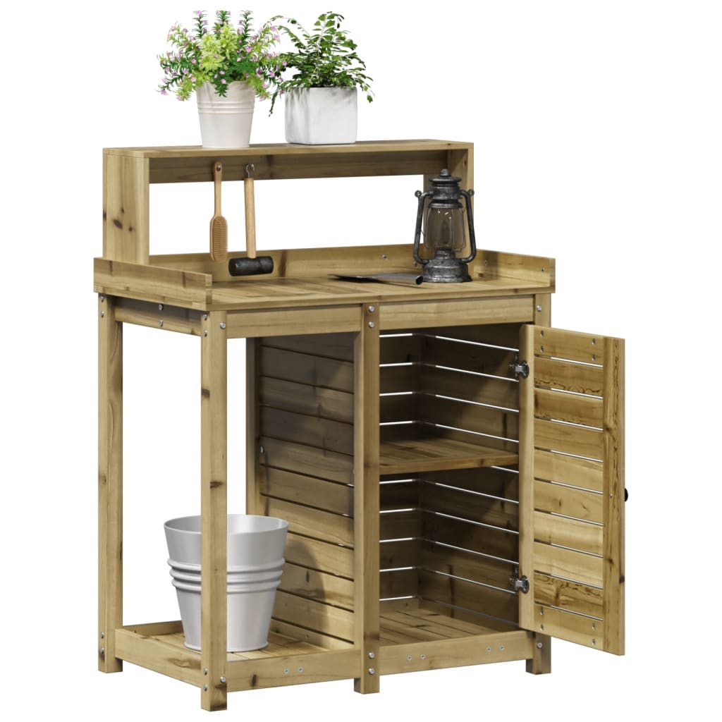 vidaXL Potting Table with Shelves 82.5x50x109.5 cm Impregnated Wood Pine