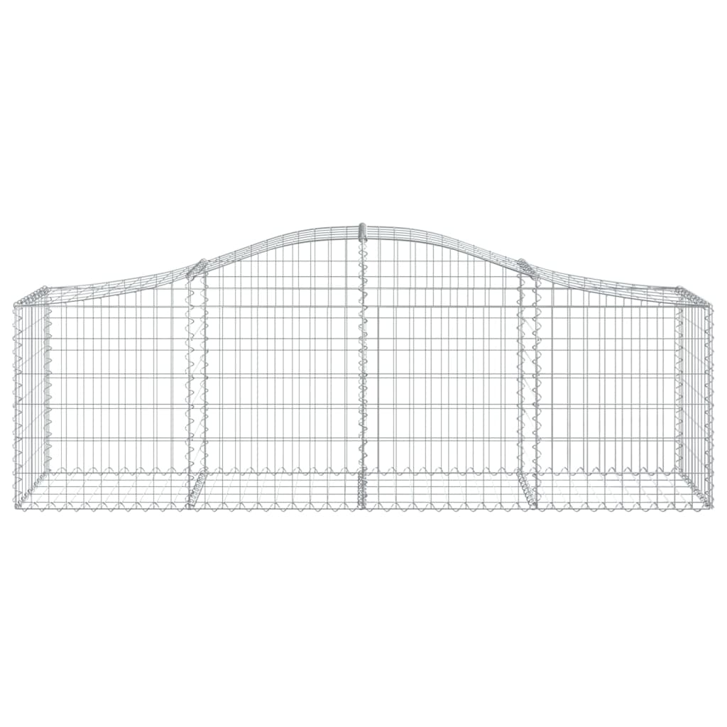 vidaXL Arched Gabion Baskets 3 pcs 200x50x60/80 cm Galvanised Iron