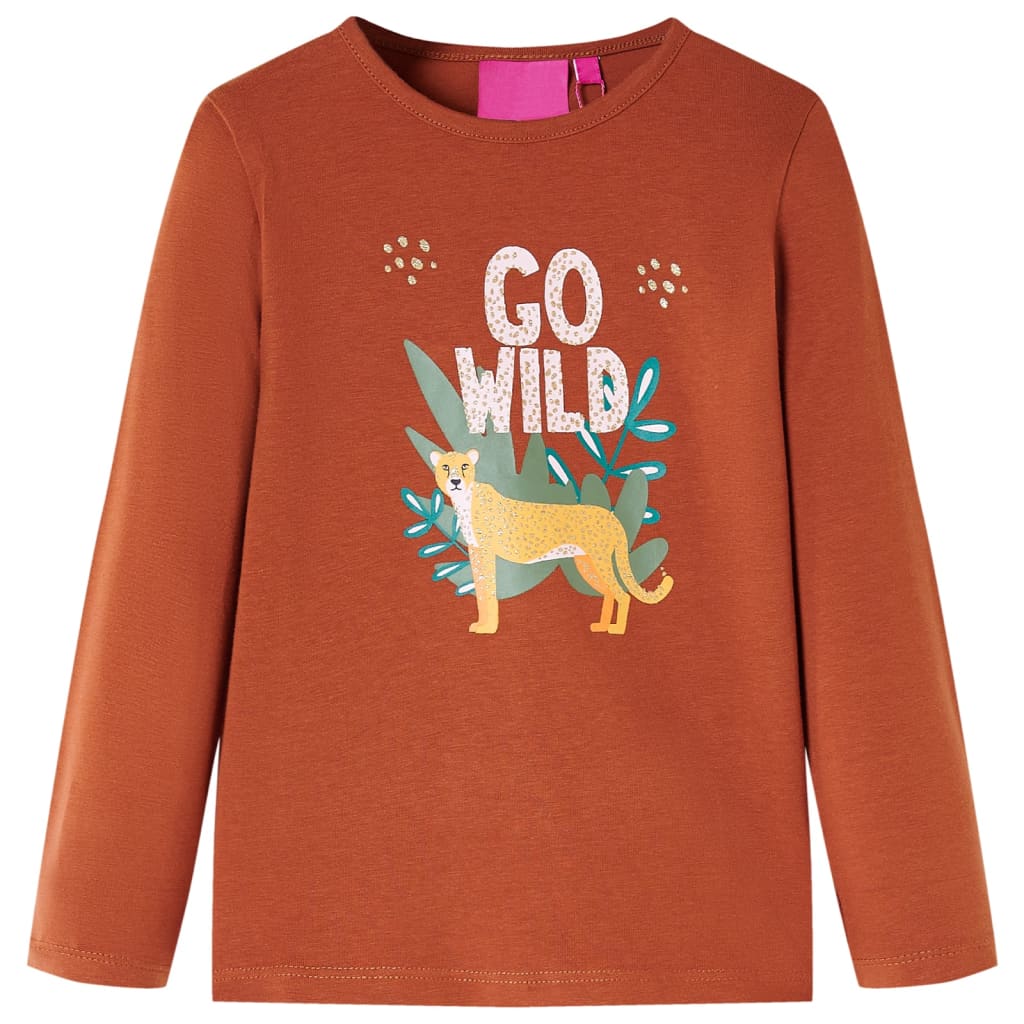 Kids' T-shirt with Long Sleeves Cognac 92