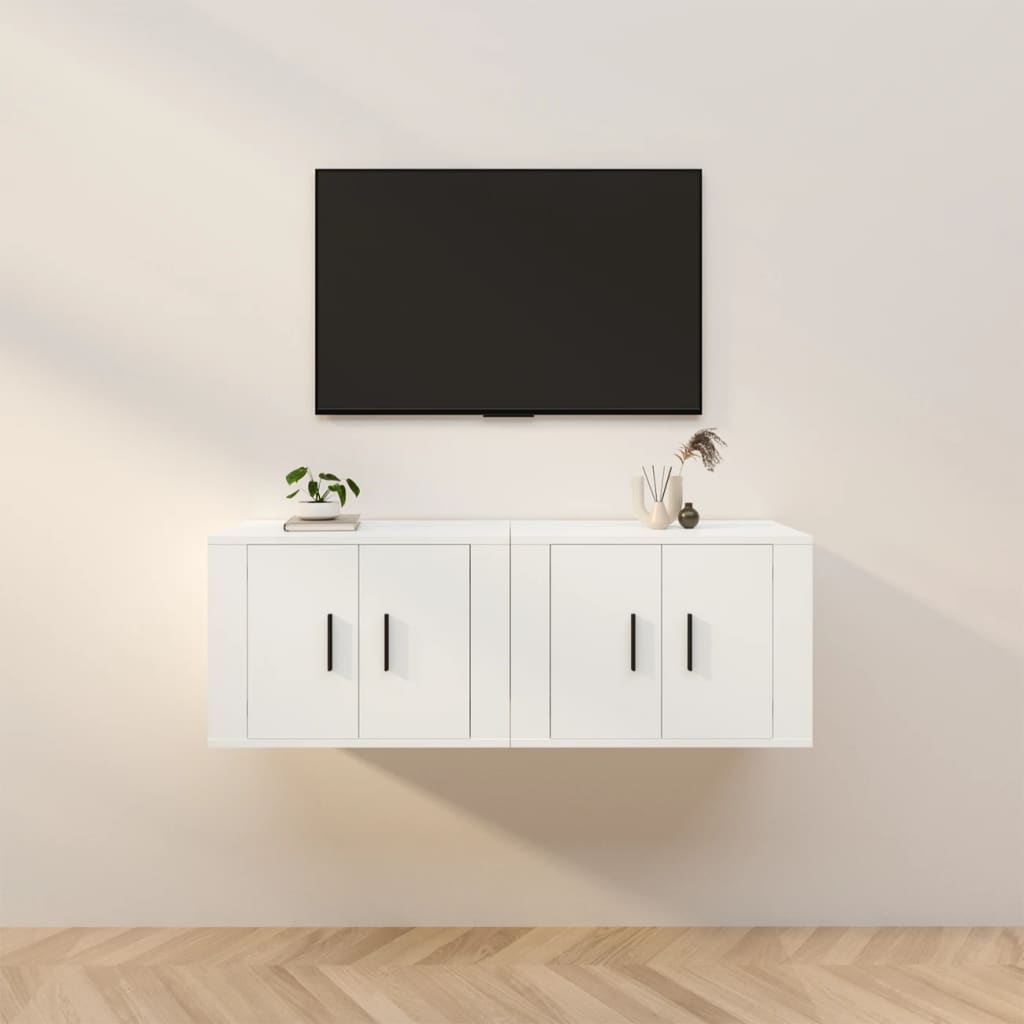 vidaXL Wall-mounted TV Cabinets 2 pcs White 57x34.5x40 cm