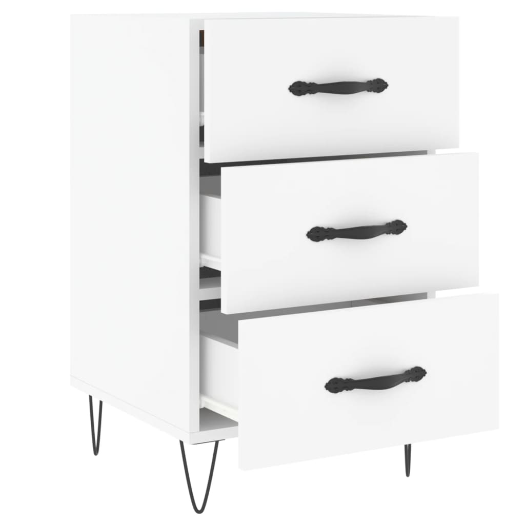 vidaXL Bedside Cabinet White 40x40x66 cm Engineered Wood