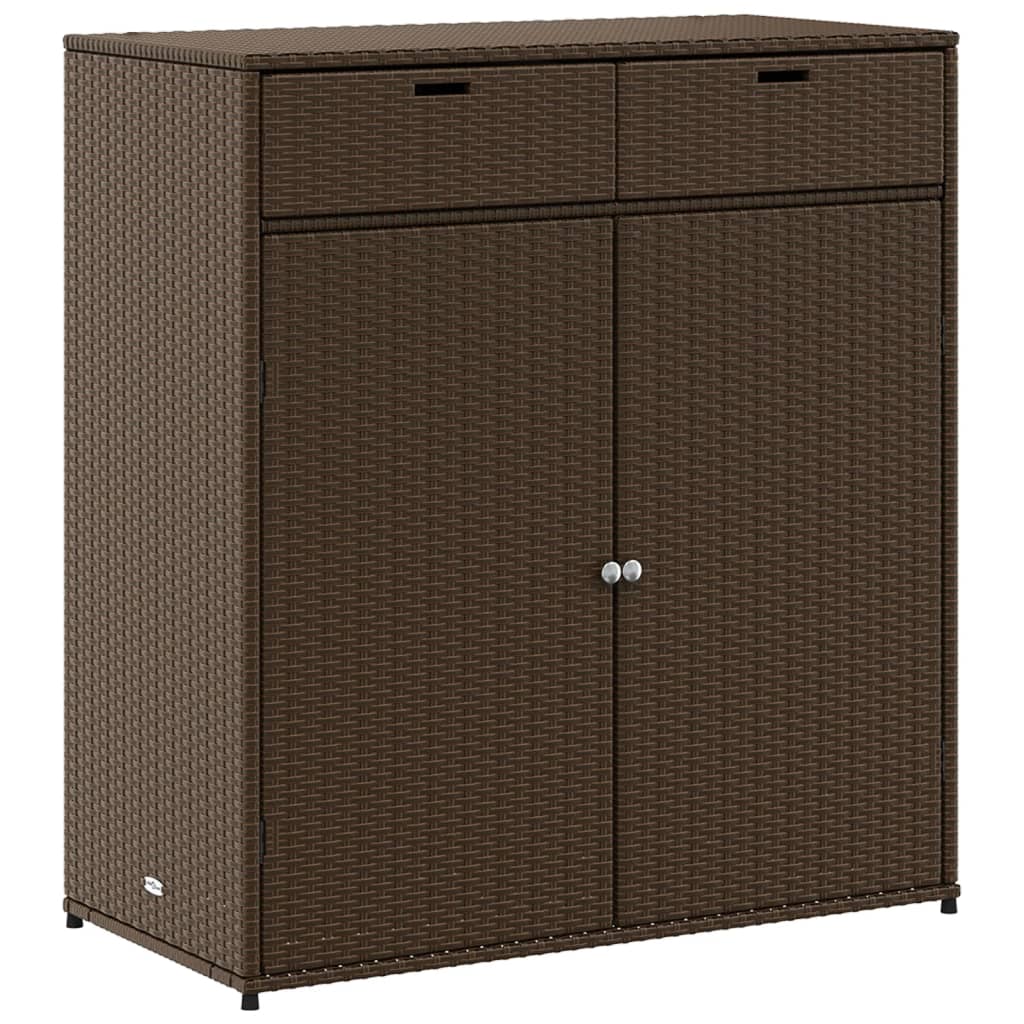 vidaXL Garden Storage Cabinet Brown 105x55x113 cm Poly Rattan