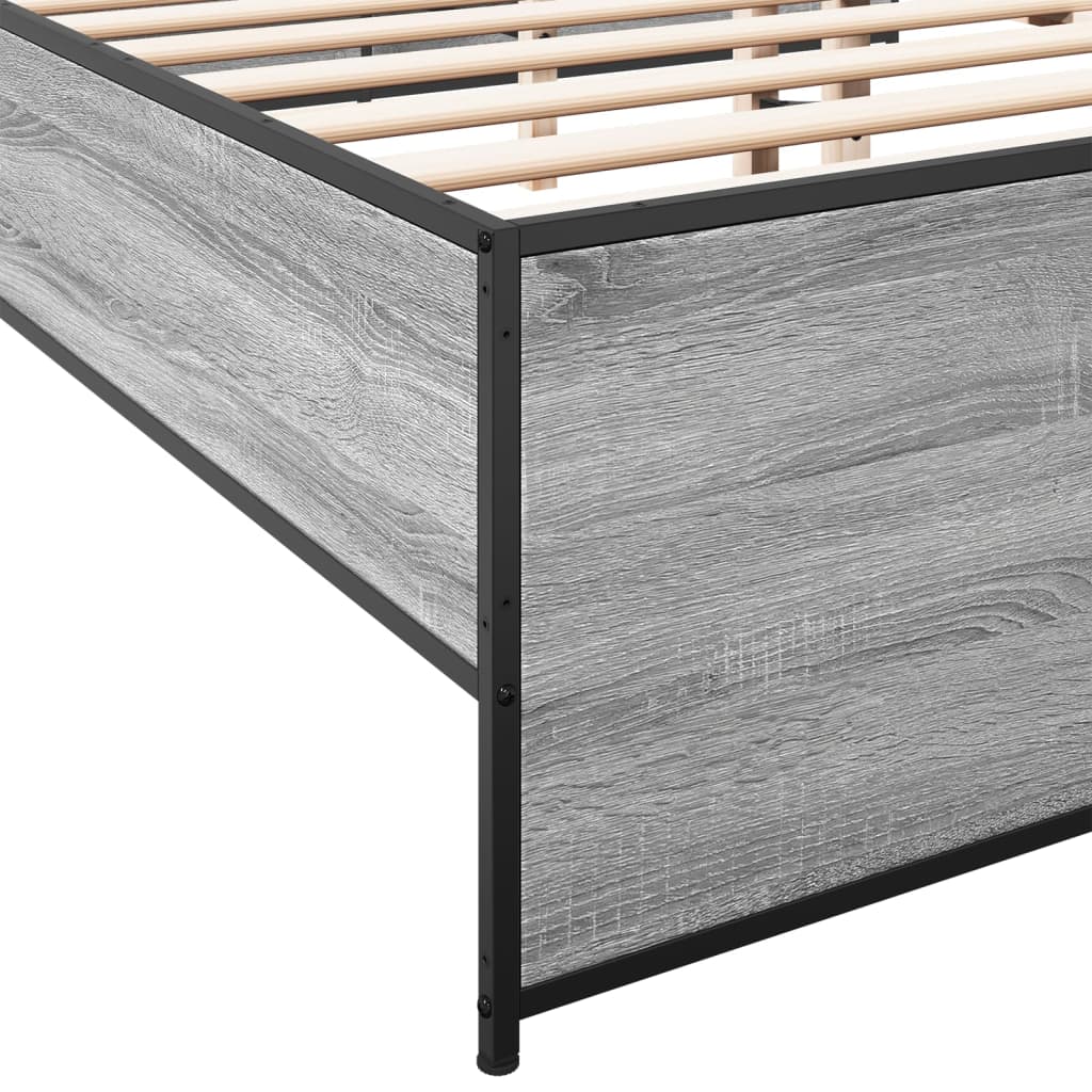 vidaXL Bed Frame without Mattress Grey Sonoma 120x200 cm