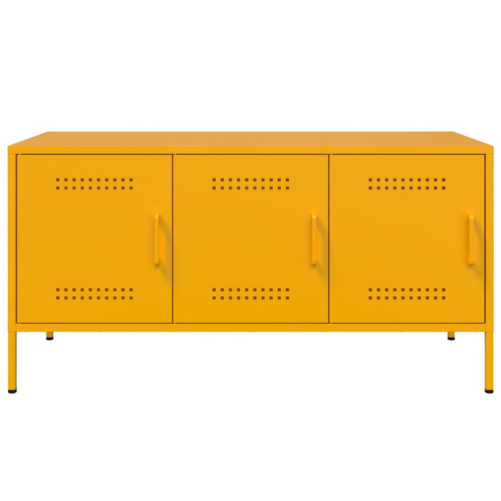 vidaXL TV Cabinet Mustard Yellow 100.5x39x50.5 cm Steel