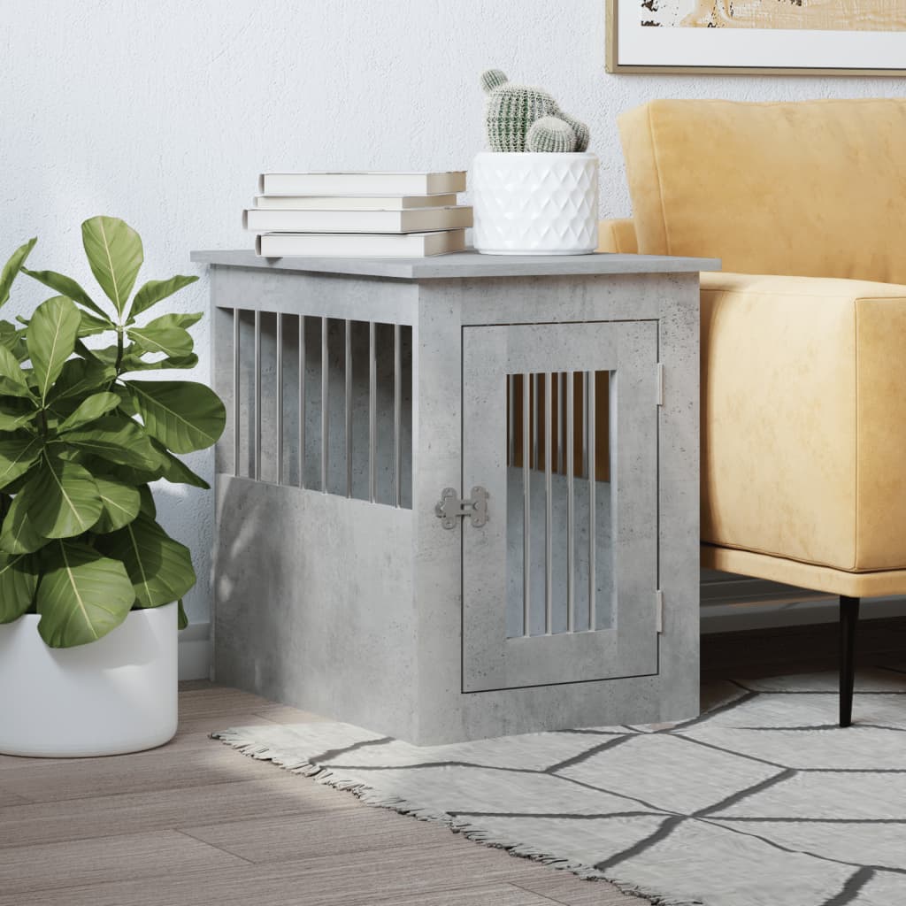 vidaXL Dog Crate Furniture Concrete Grey 45x62x59 cm Engineered Wood
