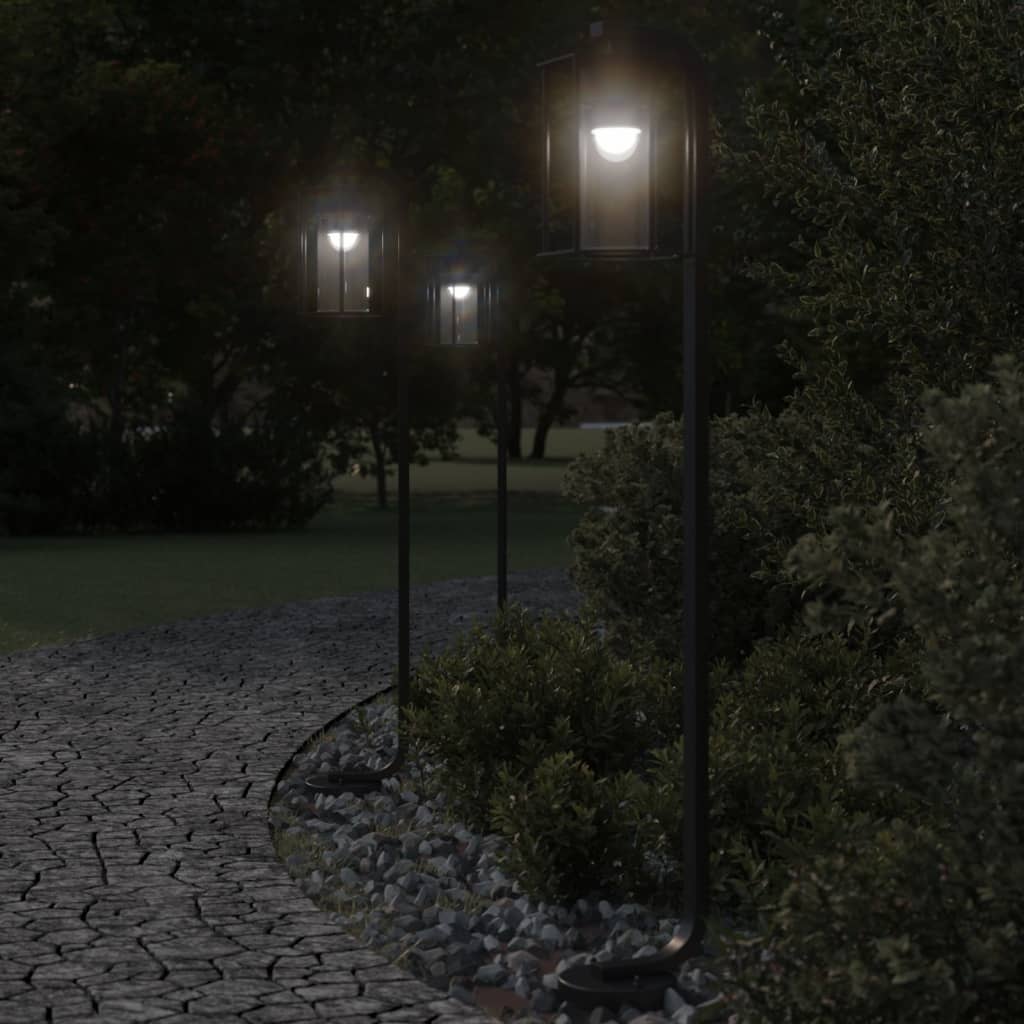 vidaXL Outdoor Floor Lamps 3pcs Black 100 cm Stainless Steel