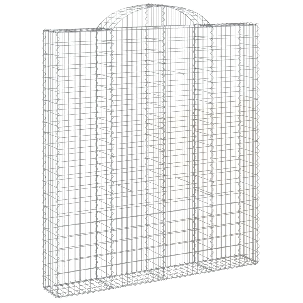 vidaXL Arched Gabion Baskets 3 pcs 200x30x220/240 cm Galvanised Iron