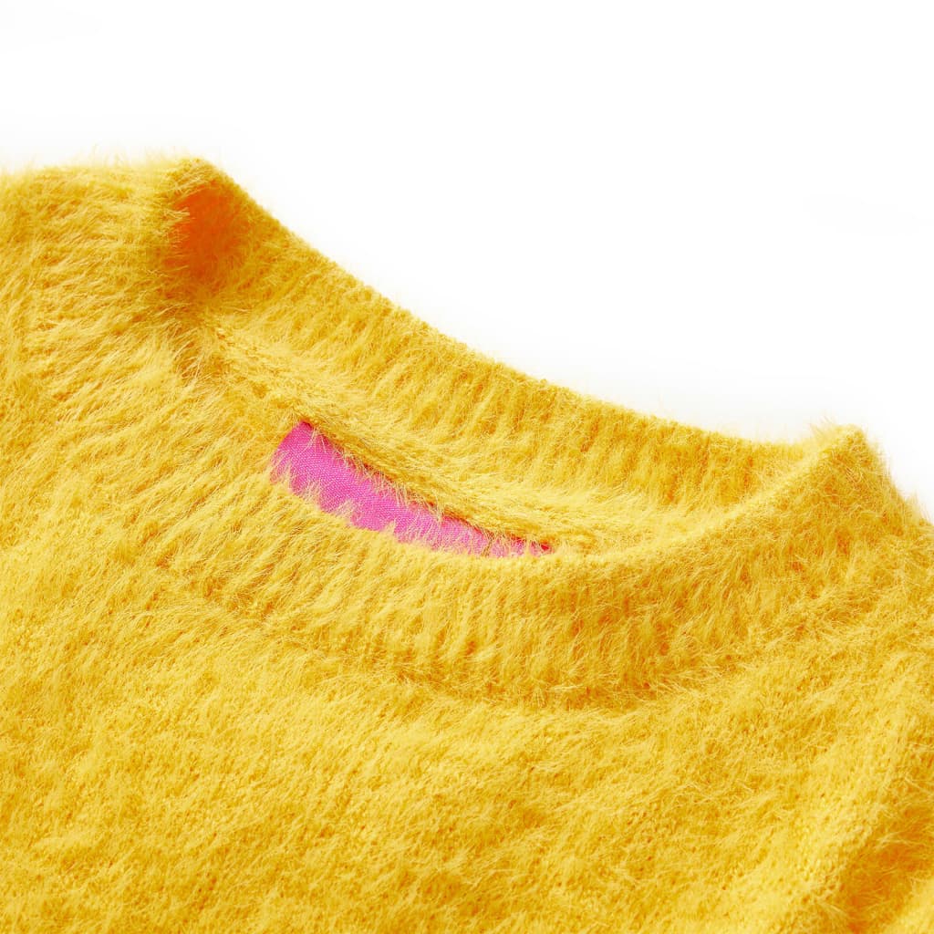 Kids' Sweater Knitted Dark Ochre 128