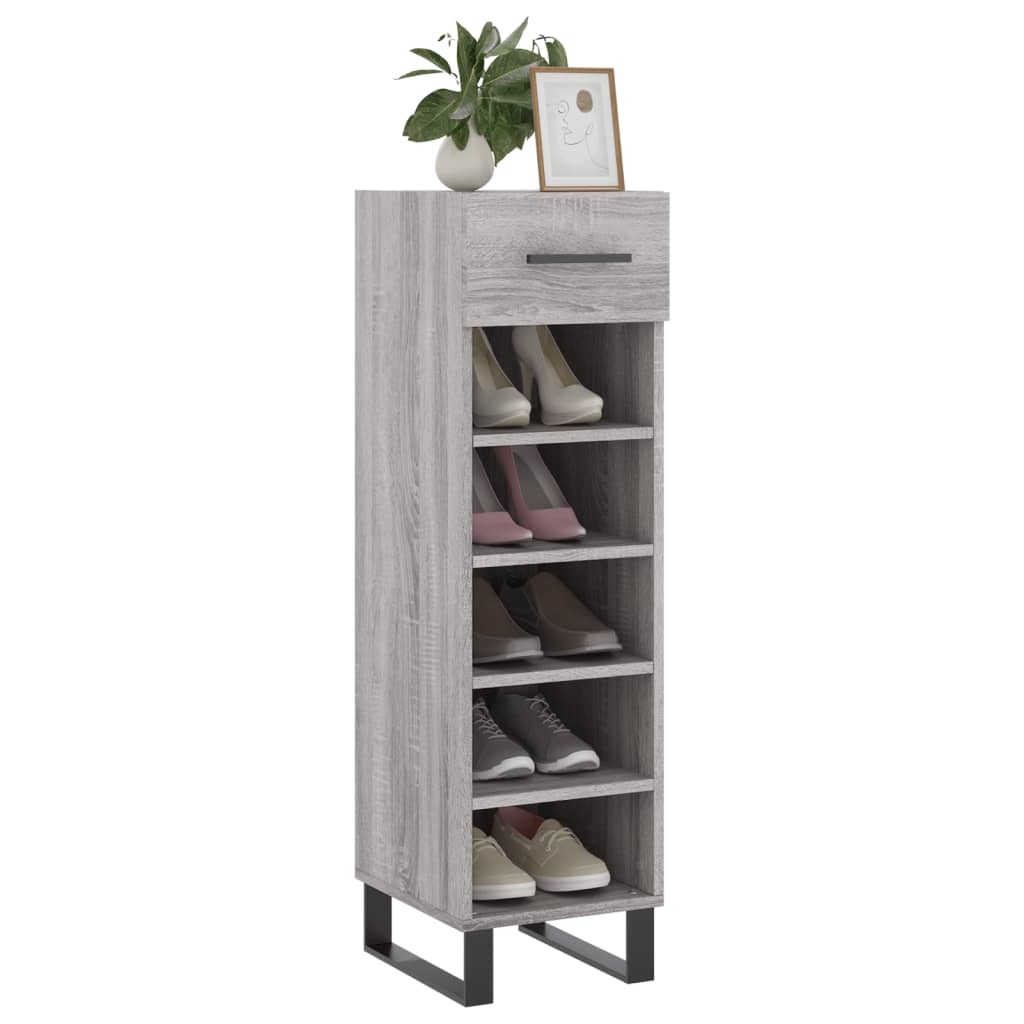 vidaXL Shoe Cabinet Grey Sonoma 30x35x105 cm Engineered Wood