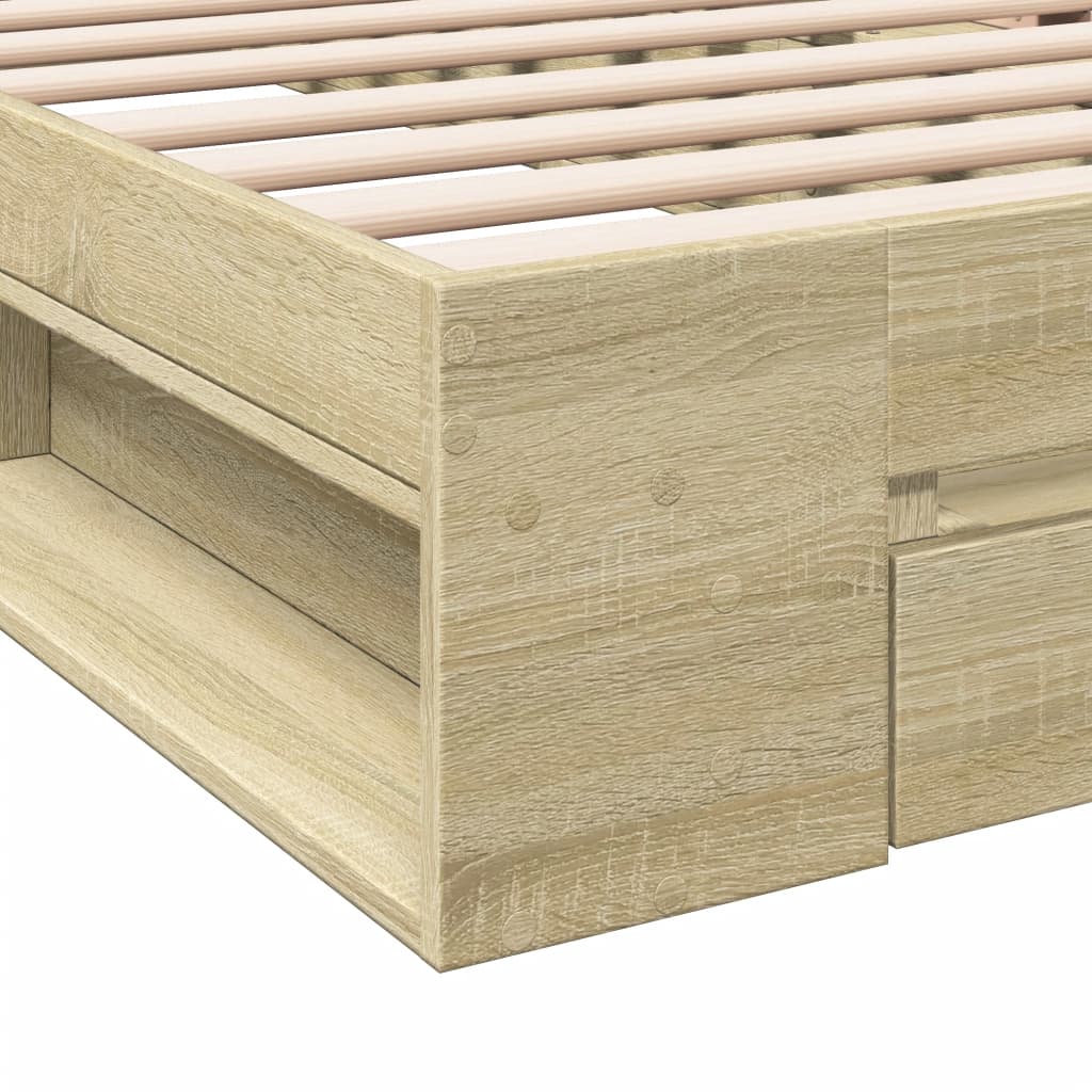 vidaXL Bed Frame with Drawer without Mattress Sonoma Oak 100x200 cm