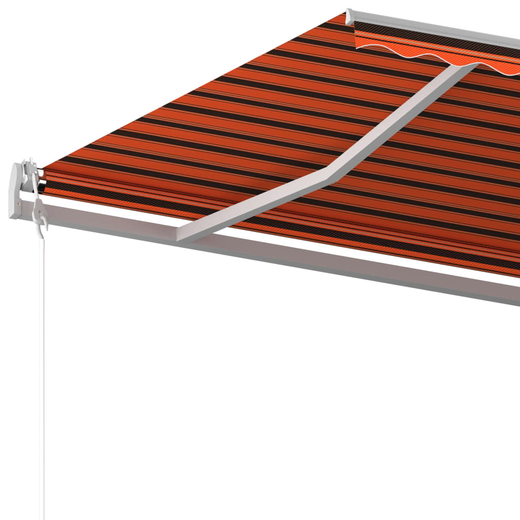 vidaXL Manual Retractable Awning with Posts 5x3 m Orange and Brown