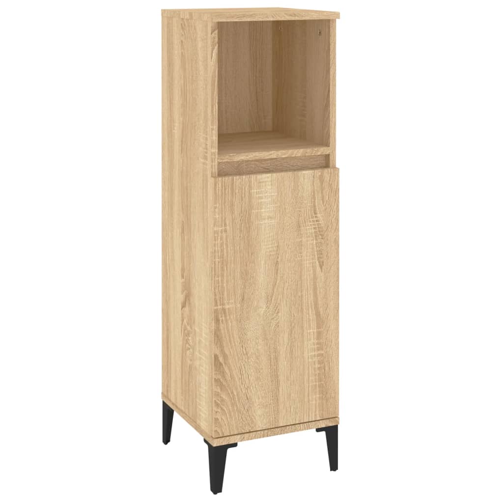 vidaXL Bathroom Cabinet Sonoma Oak 30x30x100 cm Engineered Wood