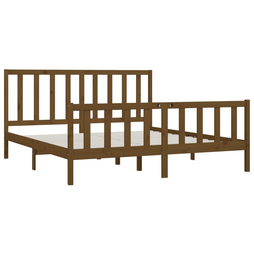 vidaXL Bed Frame without Mattress Honey Brown 200x200 cm Solid Wood