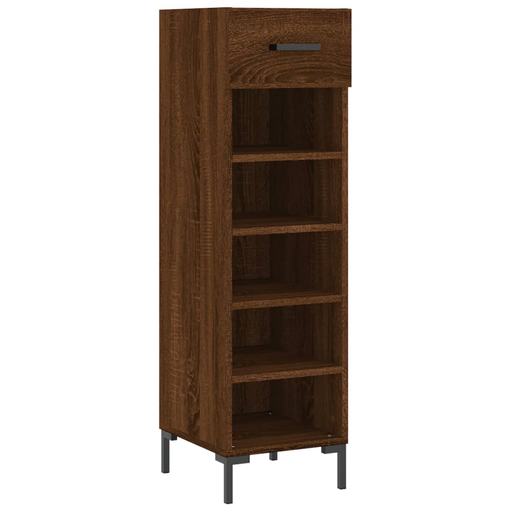 vidaXL Shoe Cabinet Brown Oak 30x35x105 cm Engineered Wood