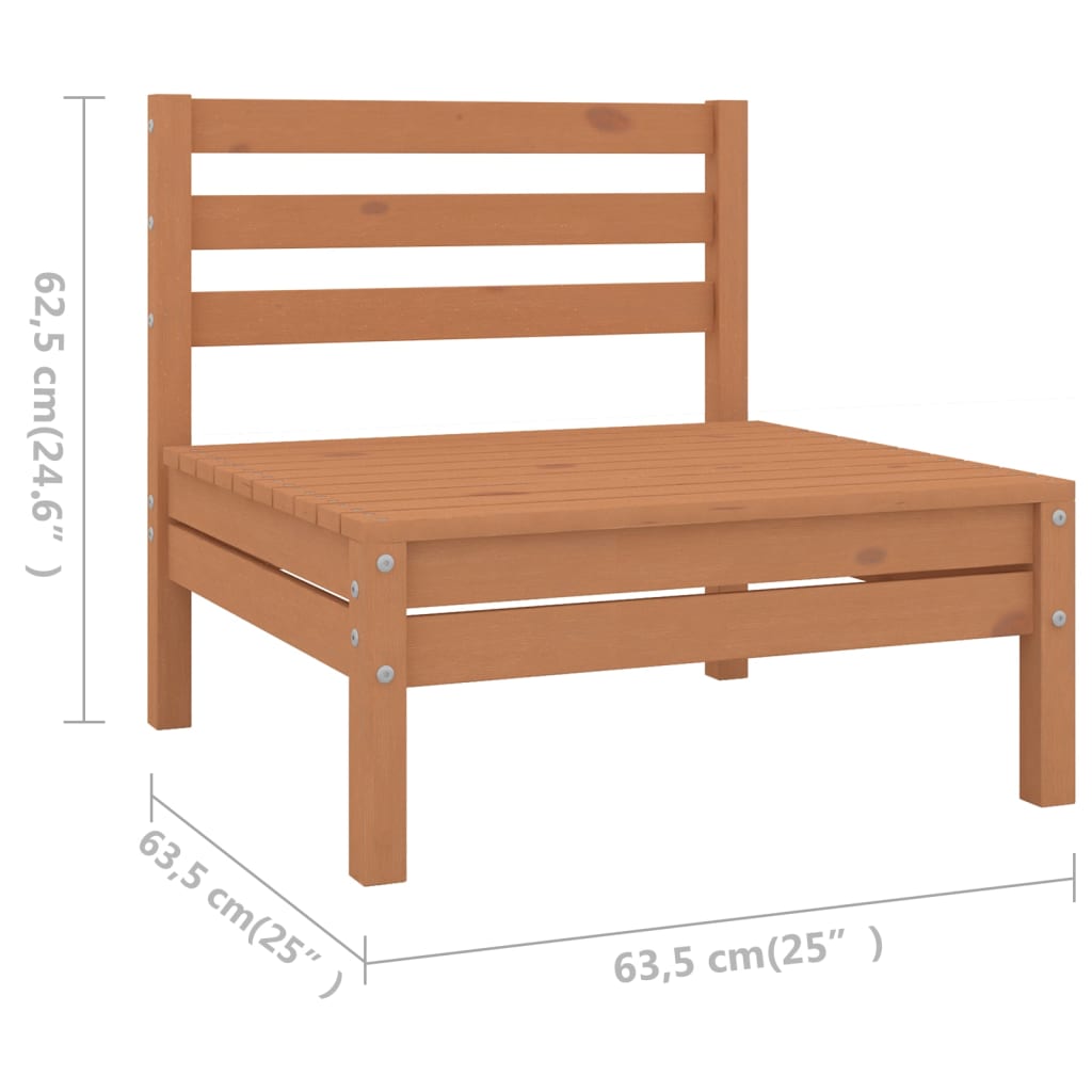 vidaXL 8 Piece Garden Lounge Set Solid Wood Pine Honey Brown