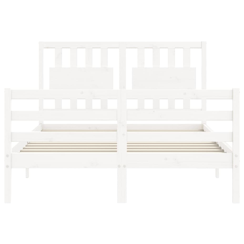 vidaXL Bed Frame without Mattress White 140x200 cm Solid Wood