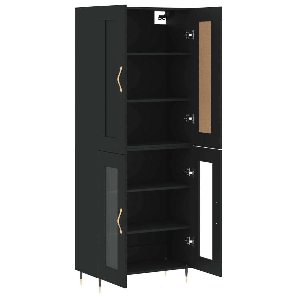 vidaXL Highboard Black 69.5x34x180 cm Engineered Wood