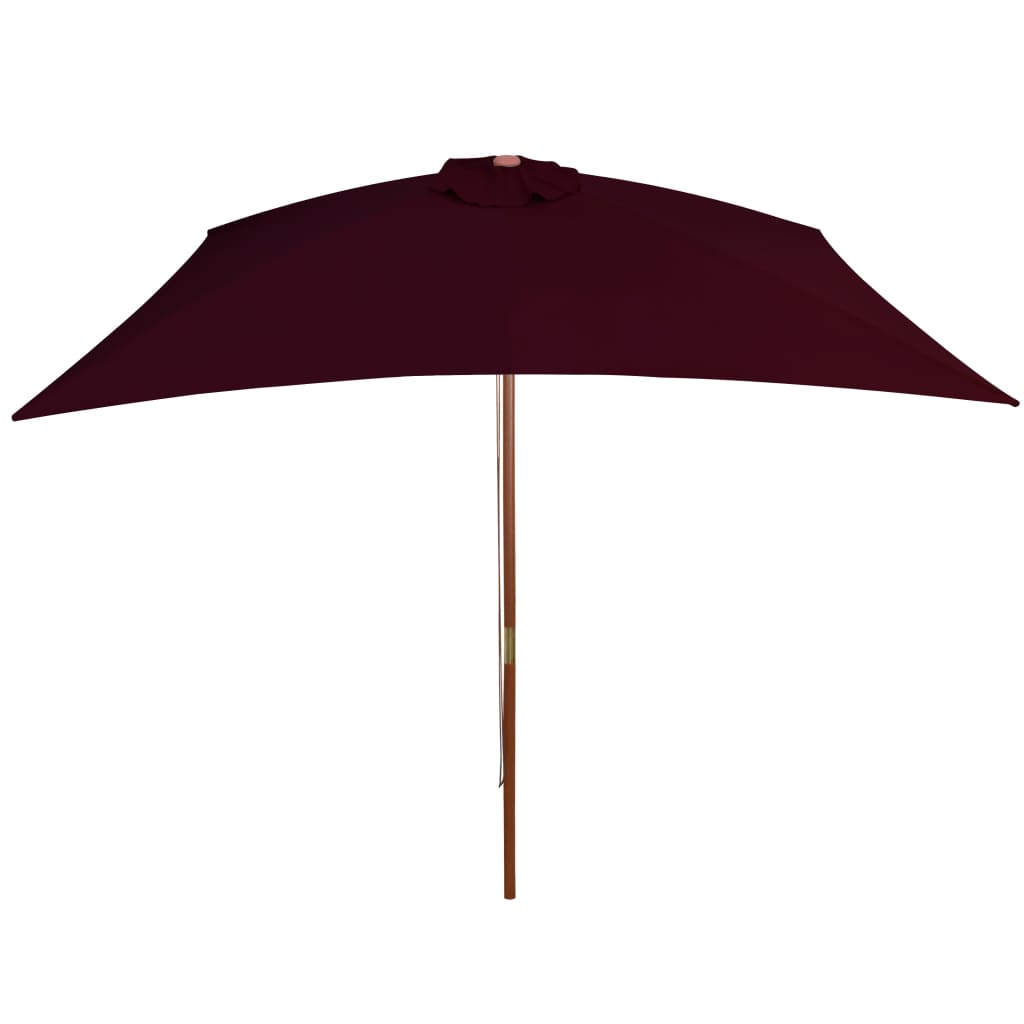 vidaXL Garden Parasol with Wooden Pole Bordeaux Red 200x300 cm